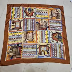 正規品】GUCCI オールドグッチ スカーフ シルク 馬車 馬具 ブラウン