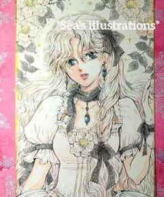◆ペン画少女◆手描きイラスト