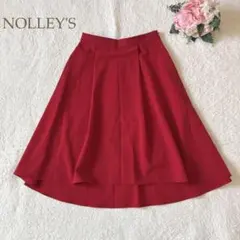 ノーリーズ　フレアスカート タック入り　赤　38 大人フェミニン　日本製
