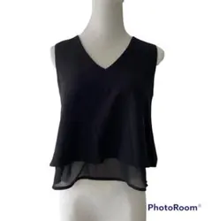 新品　定価¥7,500 ローリーズファーム 黒ブラック　ノースリーブブラウスM