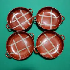 両手付き グラタン皿 シチュー皿 カレー皿 4枚セット 陶器 焼き物のサムネイル