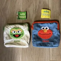 セサミストリート もこもこポーチ　もこもこポーチ2 ２個セット
