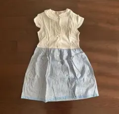 引越しの為今週末で削除っ！ 白と青のチェック 半袖ワンピース