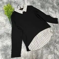 ❣️アルファベッツアルファベット✨Fサイズレイヤードスタイル /黒ニット/トップス