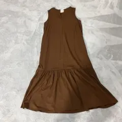 LOWRYS FARM ブラウン ノースリーブ カットソーワンピース F