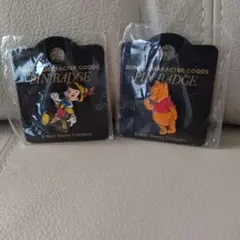 ディズニーピンバッジ2個セット（ピノキオ・プーさん）