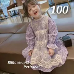 小花柄レースセットワンピース 100 ワンピース チュニック 韓国