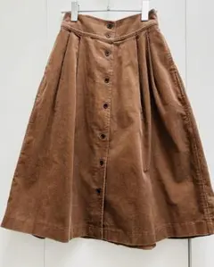 ユニクロ×イネスコラボ　コーデュロイ　前ボタンスカート
