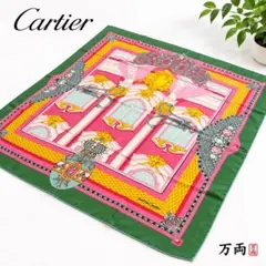 P591 新品未使用 カルティエ シルク ジュエリー柄 スカーフ レディース