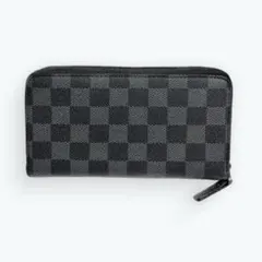 【新品　未使用】ブラック長財布【市松模様】