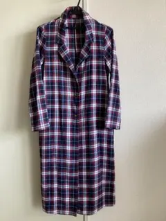 チェック柄 長袖シャツ ワンピース