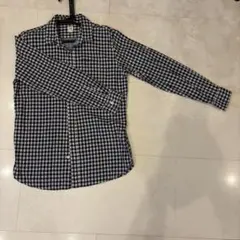 GAP ネイビー/ホワイト チェック柄 長袖シャツ