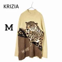 クリツィア KRIZIA ニット ヒョウ柄 アニマル ベージュ M 長袖 個性的