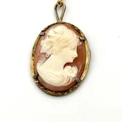 シェルカメオ ネックレス SILVER 925 シルバー 刻印 アンティーク