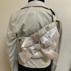帯リメイクバッグ　リボンショルダー　ボディ・ウエストバッグ　和柄　ハンドメイド