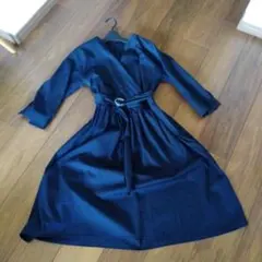 値下げ♪ノーリーズ ネイビー 七分袖ワンピース