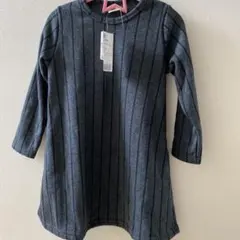 デビロック　ワンピース110 新品未使用。ストライプ杢チャコール。グレー