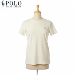 ラルフローレン Tシャツ クリーム ロゴ刺繍 コットン M