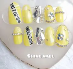 No.35 黄色　TRITOPS韓国　推し　ネイルチップ量産型　地雷系　サブカル