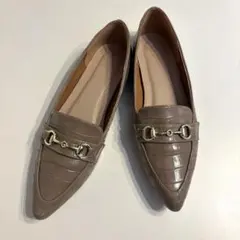 Menue ローファーパンプス クロコ グレー25cm