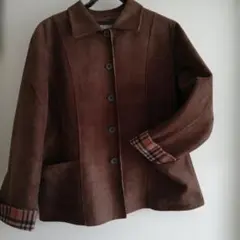 ブラウン スエード調　　　　　　ジャケット 　ハンドメイド