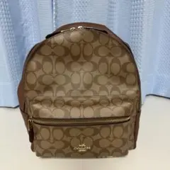 コーチ　COACH リュック　シグネチャー　ブラウン　茶　PVC レザー