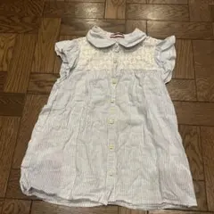 ストライプ ブラウス 半袖 フリル袖 サイズ160 ￼