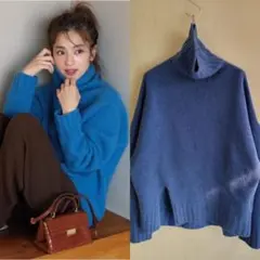 ユナイテッドトウキョウ カシミヤニット青/セオリー enfold