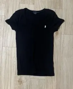 【定番】ラルフローレンスポーツ Vネック Tシャツ ブラック Mサイズ 刺繍ロゴ