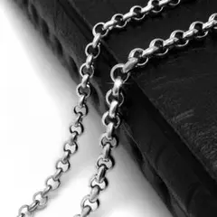 ツヤあり☆あずきリング ネックレスチェーン ステンレス チェーンのみ シルバー