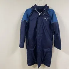 PUMA フード付きベンチコート ネイビー/ブルー