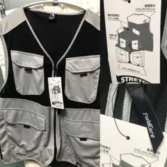 釣り　アウトドア　ワークマン ベスト メッシュ グレー メンズ 仕事用 Lサイズのサムネイル