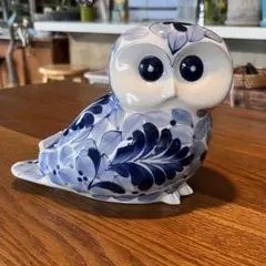 美品ダンスク陶器フクロウ置物　ニールス・レフスガード　北欧雑貨
