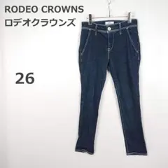 【ロデオクラウンズ】RODEO CROWNS スキニーデニム 26 濃紺 日本製