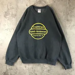 A4549古着　スウェット　チャコール　90s Y2K