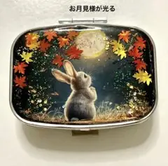 ハンドメイドピルケース(お月様にお願いうさぎさん)