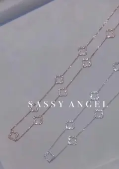 sassy angelクローバーモチーフ ネックレス　サージカルステン