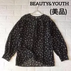 BEAUTY&YOUTH 【美品・洗える】　フラワープリントシアーブラウス