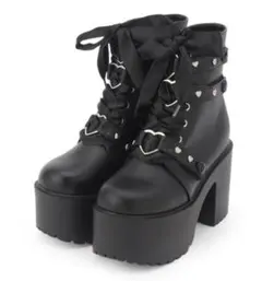 cs T&P　厚底キラキラハート付きブーツ　LL