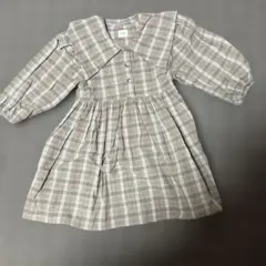 MONBÉBÉ チェック柄 長袖ワンピース 110㎝