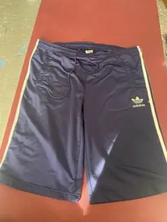90s adidas ハーフパンツ トレフォイル刺繍 ネイビー Lサイズ