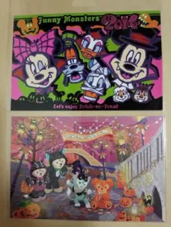 4枚セット☆ディズニー☆ハロウィン2014☆ポストカード☆彡ダッフィー