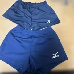 asics Mizuno ネイビーショートパンツ2点セット
