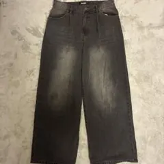 kutir メンズ デニムパンツ ワイド ブラックのサムネイル