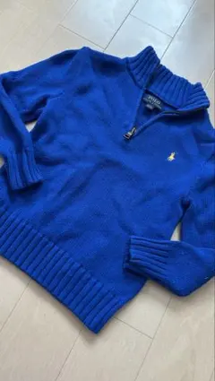 Polo Ralph Lauren 青 ジッパー付きセーター