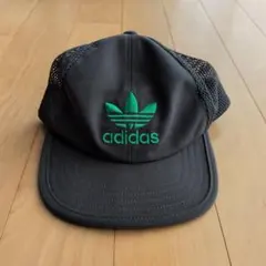 adidas グレー グリーン　メッシュ　キャップ　刺繍ロゴ アーカイブ　00s