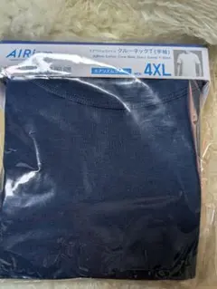 UNIQLO AIRism コットンクルーネックT 4XL ネイビーのサムネイル