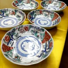 有田焼 伊万里焼 古伊万里 金彩 なます皿 小皿 小鉢 5寸皿2種6客セット