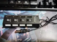 4ポートHUB　USB2.0　ブラック 【 USB ハブ】