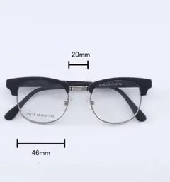 サーモント　メガネ　レトロ　度なし　眼鏡拭き・ハードケース付